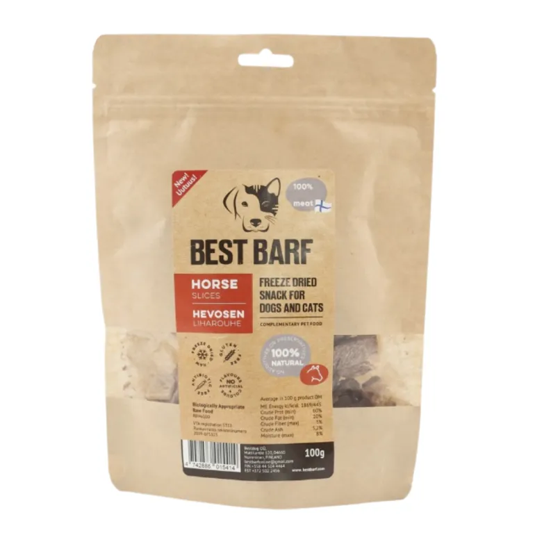Best Barf Hevosen lihakuutio pakastekuivattu