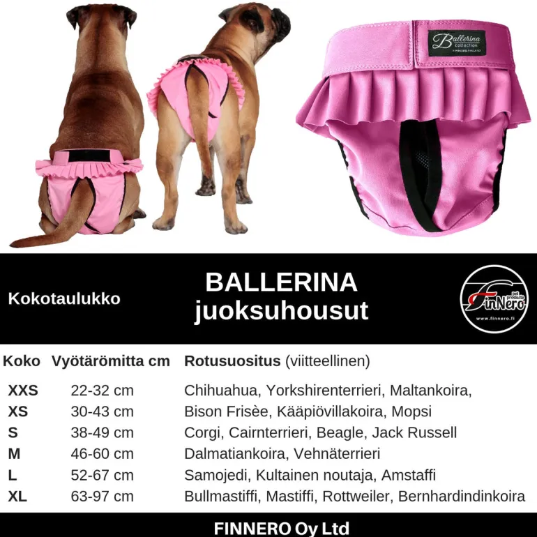FinNero Ballerina juoksuhousut roosa
