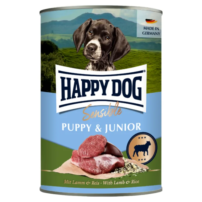 Happy Dog Sensible Puppy Lammas-riisi koiranpennun märkäruoka 400 g