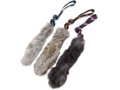 Havohravo kaninkarva kahvalla 20 cm koiran lelu