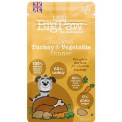 Little BigPaw Traditional Turkey & Vegetable Dinner 150 g koiran märkäruoka