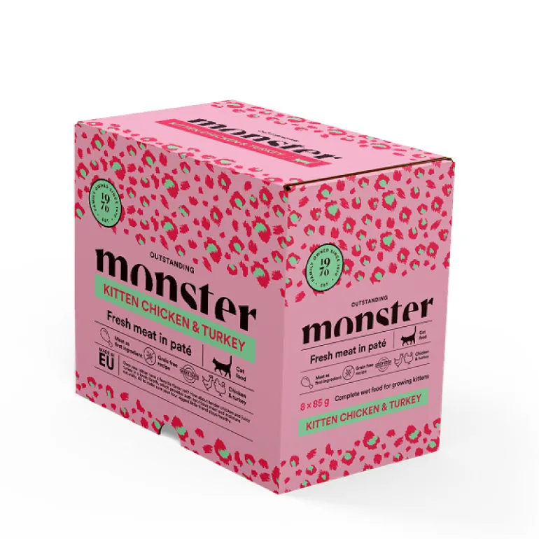 Monster Cat Kitten Kana-kalkkuna 8 x 85 g