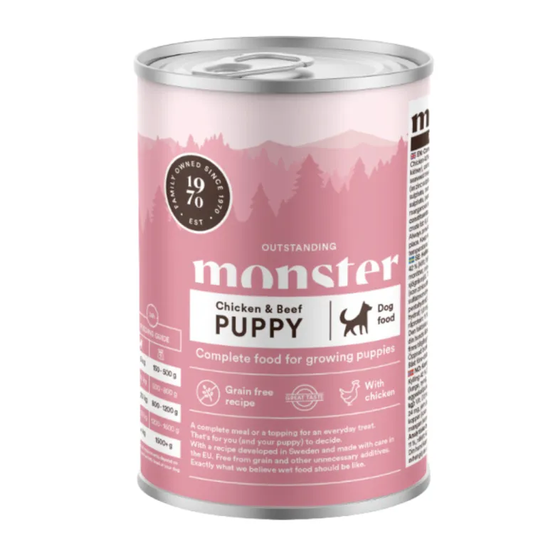 Monster Dog Puppy nauta ja kana 400 g