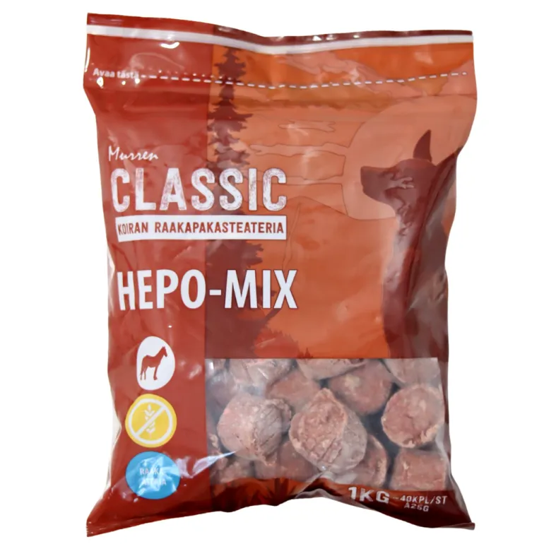 Murren Classic Hepo-mix 1 kg koiran raakaruoka