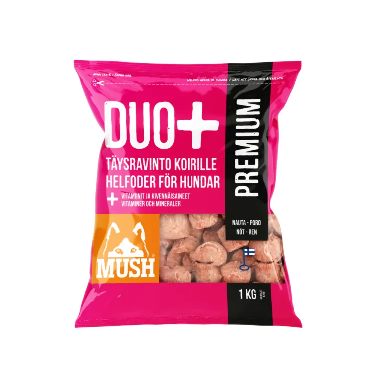MUSH DUO+ Premium nauta-poro 1 kg