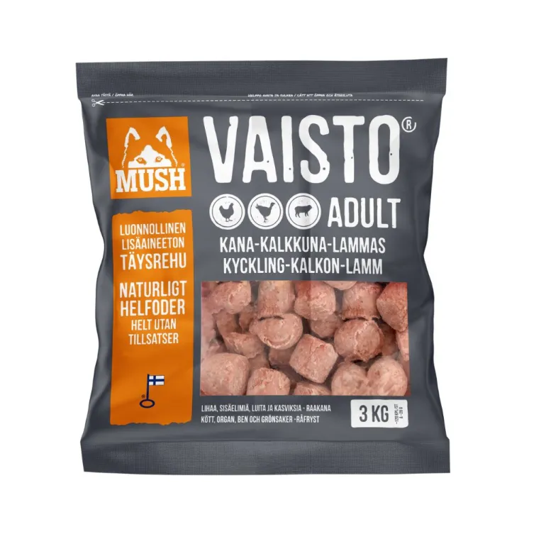 MUSH Vaisto Harmaa Kana-kalkkuna-lammas 3 kg