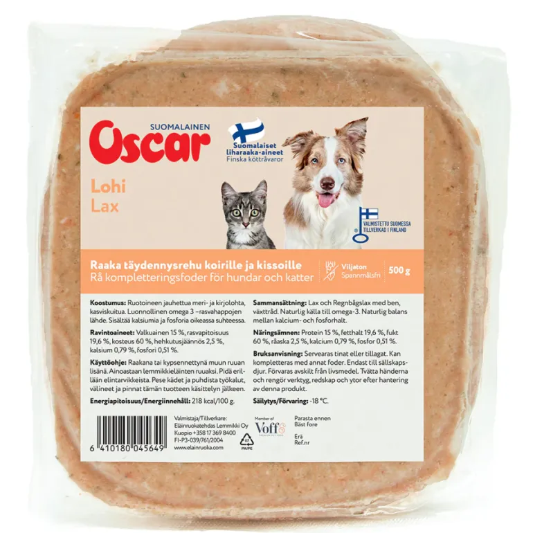 Oscar Lohi 500 g lemmikin raakaruoka
