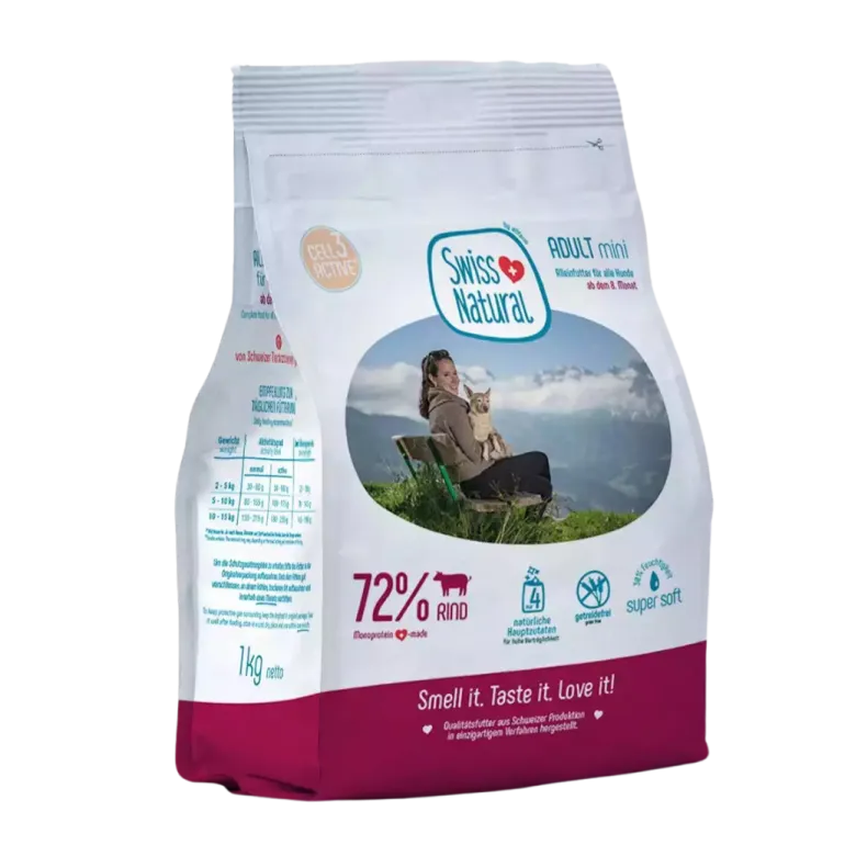 Swiss Natural Adult Mini nauta 1 kg puolikostea täysravinto