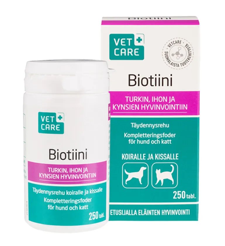 Vetcare Biotiini 250 tablettia täydennysrehu
