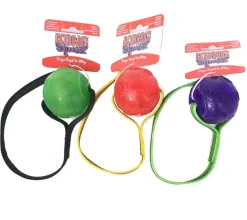 Vijue Kong Squeezz Ball vinkupallo grip-liinalla, punainen